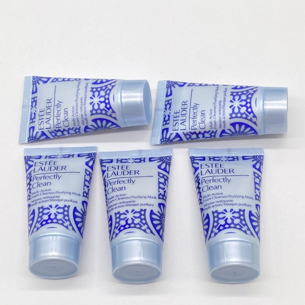 5 Estee Lauder Perfectly Clean Multi-action Foam Cleanser/ Purifying Mask, 1oz